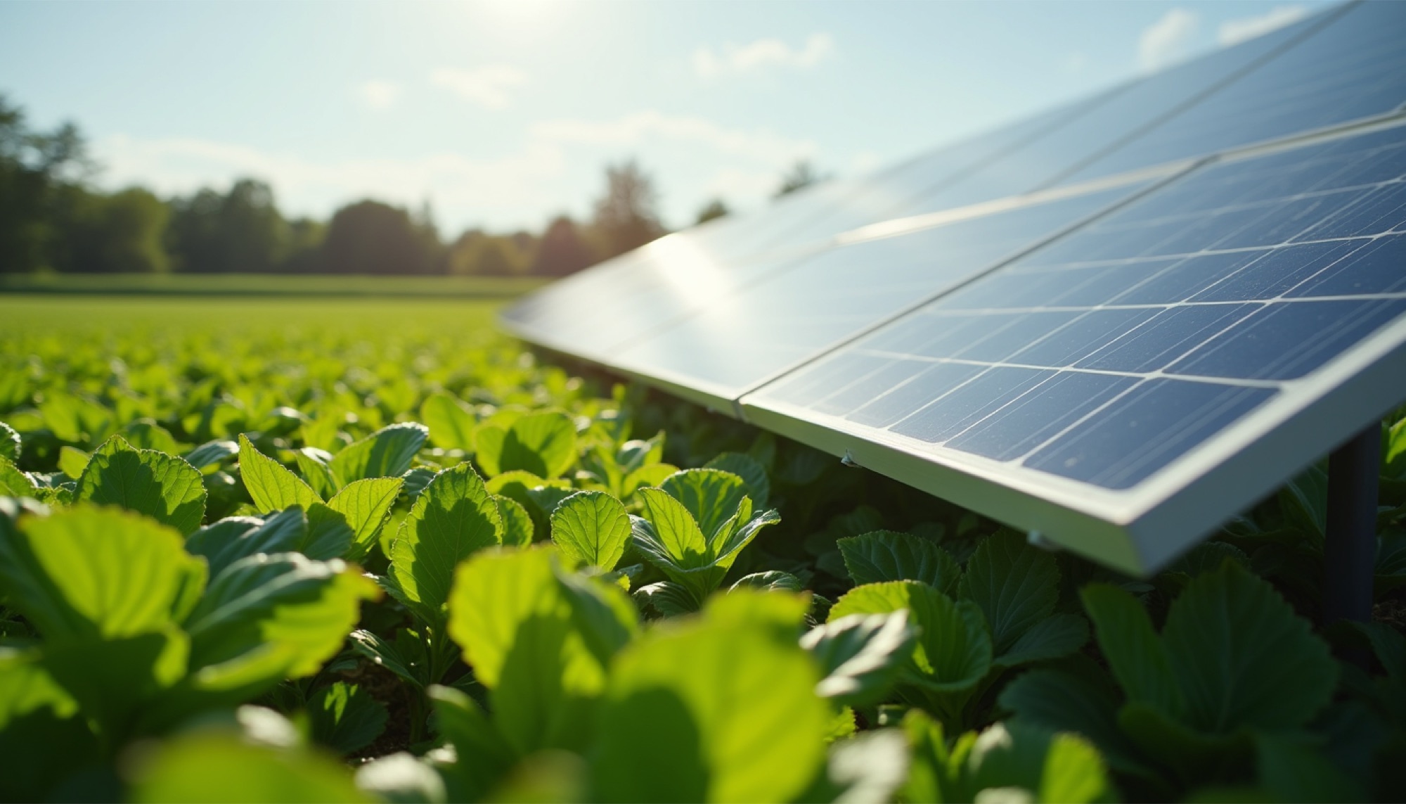 An agrovoltaic system combining solar energy and crop production